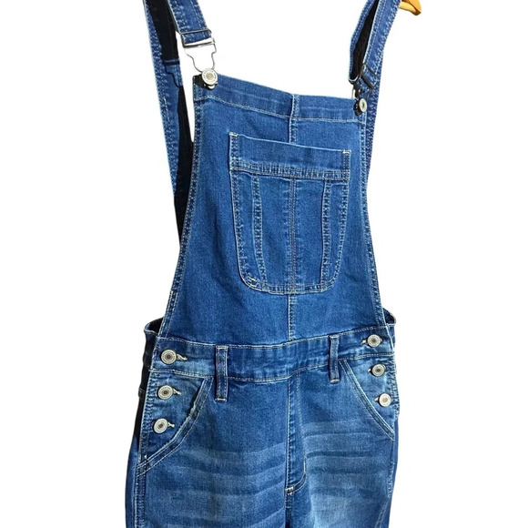 KanCan Cleo-Allie Distressed Denim Overalls KC5088M Size Small - Picture 7 of 14